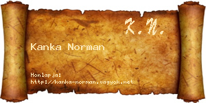 Kanka Norman névjegykártya